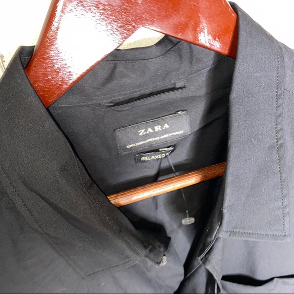 Zara Oversized Poplin Shirt With Slogan Taping - Picture 5 of 7